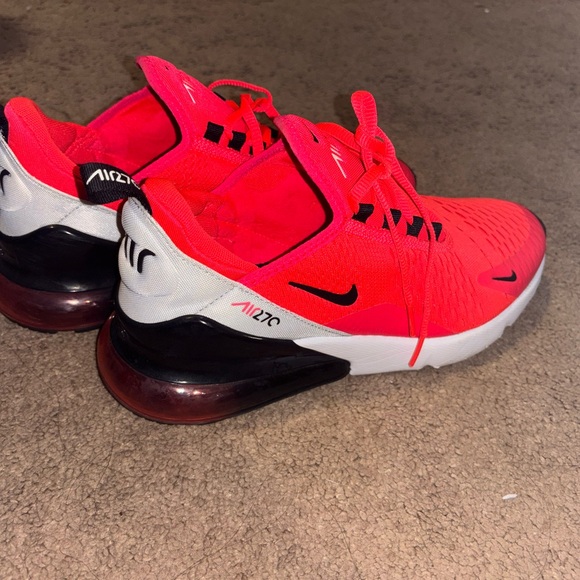 Nike Red and Black Sneakers with Breathable Mesh Upper